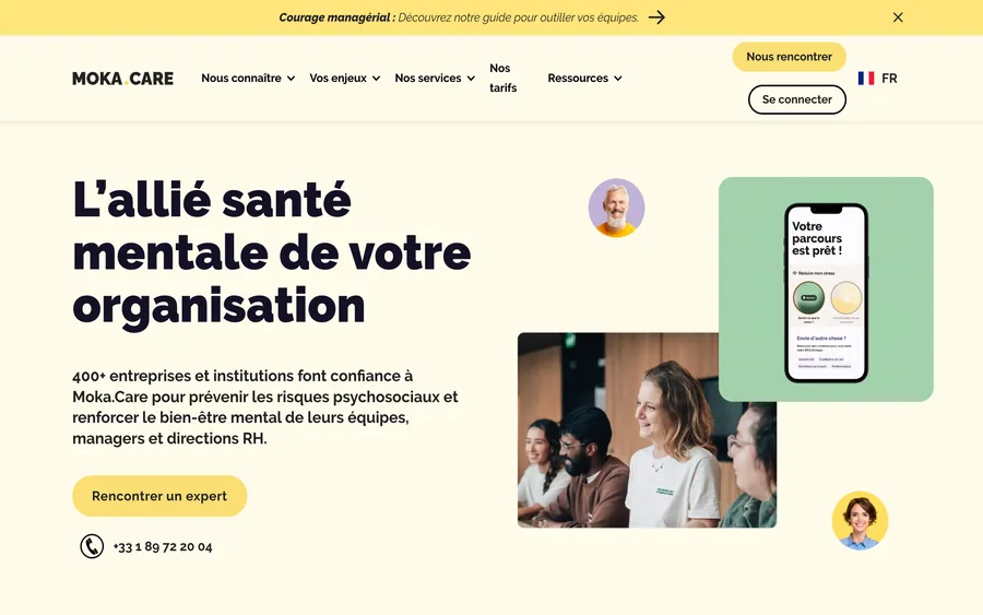 Moka.care, page d'accueil